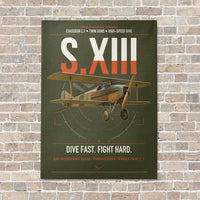 Thumbnail for SPAD S.XIII C.1 vertical canvas print - no frame - green army background