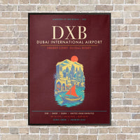 Thumbnail for Dubai International Airport DXB - Canvas Framed - Dark Red