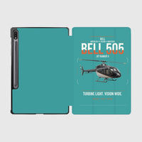 Thumbnail for Bell 505 Jet Ranger X design on turquoise samsung tablet tablet case