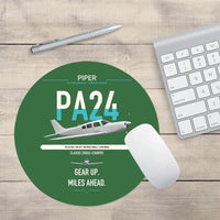 Thumbnail for Piper PA-24-250 Comanche 250 design on green round mouse pad
