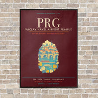 Thumbnail for Vaclav Havel Airport Prague PRG - Canvas Framed - Dark Red