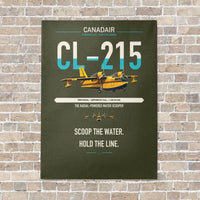 Thumbnail for Canadair CL-215 vertical canvas print - no frame - green army background