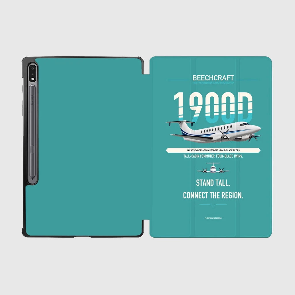 Beechcraft 1900D design on turquoise samsung tablet tablet case