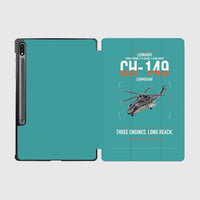 Thumbnail for Leonardo CH-149 Cormorant design on turquoise samsung tablet tablet case