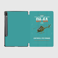 Thumbnail for Hughes OH-6A Cayuse design on turquoise samsung tablet tablet case