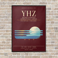 Thumbnail for Halifax Stanfield International Airport YHZ - Canvas Framed - Dark Red