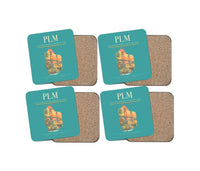 Thumbnail for Sultan Mahmud Badaruddin II International Airport (PLM) design on turquoise 4 pieces set coaster