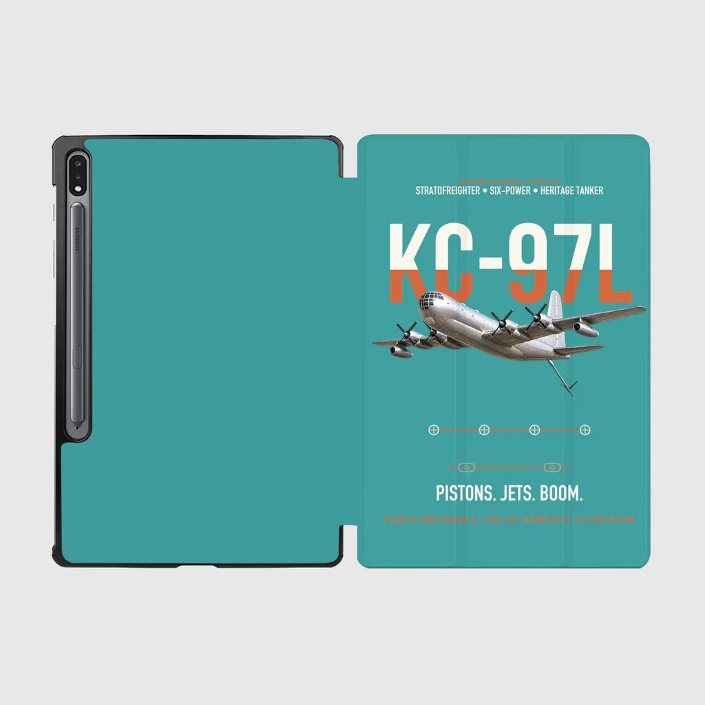 KC-97L STRATOFREIGHTER design on turquoise samsung tablet tablet case