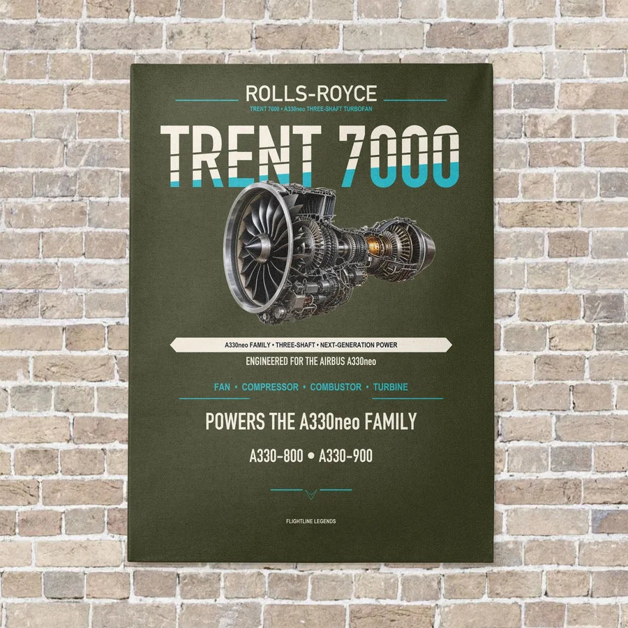 TRENT 7000 vertical canvas print - no frame - green army background