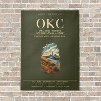 Thumbnail for OKC Will Rogers International Airport OKC vertical canvas print - no frame - green army background