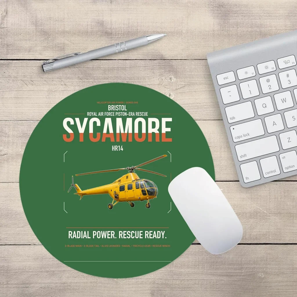 Bristol Sycamore HR14 design on green round mouse pad