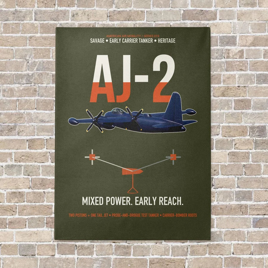 AJ-2 Savage Tanker vertical canvas print - no frame - green army background