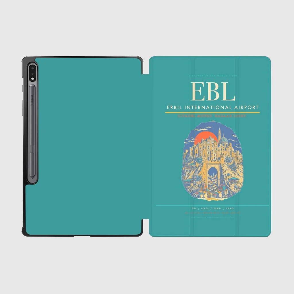 Erbil International Airport (EBL) design on turquoise samsung tablet tablet case
