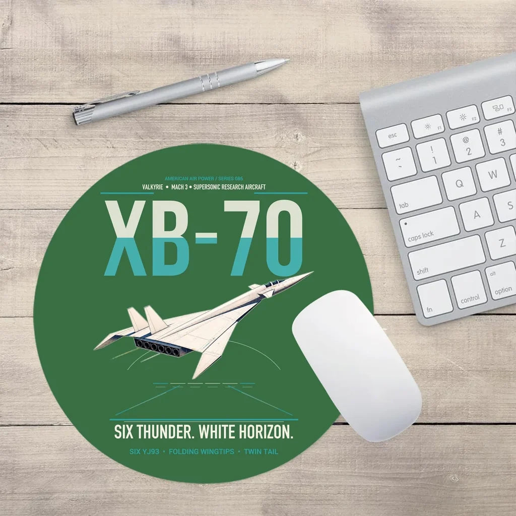 XB-70A Valkyrie design on green round mouse pad