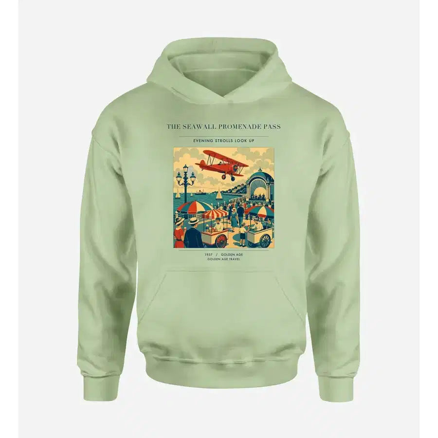 VINTAGE G4476 - The Seawall Promenade Pass - Premium Hoodie design on lightgreen premium