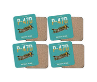 Thumbnail for P-47D Thunderbolt Razorback design on turquoise 4 pieces set coaster