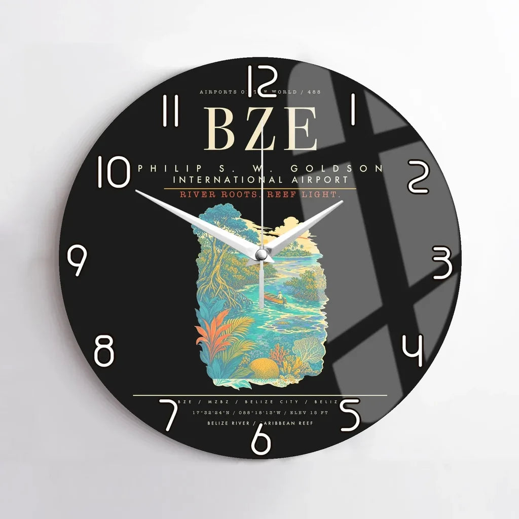 Philip S. W. Goldson International Airport BZE Wall-Clock No-Frame - Black