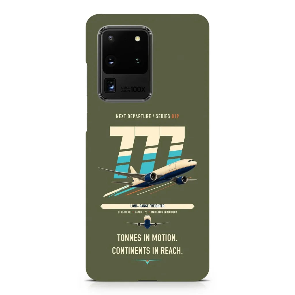 Boeing 777F design on samsung case - green army