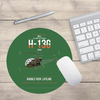 Thumbnail for Bell H-13G Sioux design on green round mouse pad