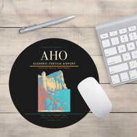 Thumbnail for AlgheroFertilia Airport AHO Mouse-Pad Round - Black