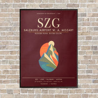 Thumbnail for Salzburg Airport SZG - Canvas Framed - Dark Red