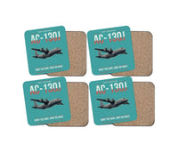 Thumbnail for AC-130J Ghostrider design on turquoise 4 pieces set coaster