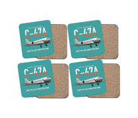 Thumbnail for C-47A Skytrain design on turquoise 4 pieces set coaster