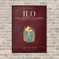 Thumbnail for Iloilo International Airport ILO - Canvas Framed - Dark Red