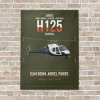 Thumbnail for Airbus H125 vertical canvas print - no frame - green army background