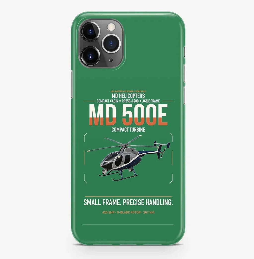 MD Helicopters MD 500E design on green magsafe iphone case, for iPhone Pro Max