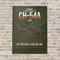 Thumbnail for Sikorsky CH-54A Tarhe vertical canvas print - no frame - green army background