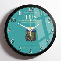 Thumbnail for Tucson International Airport (TUS) design on turquoise framed wall clock