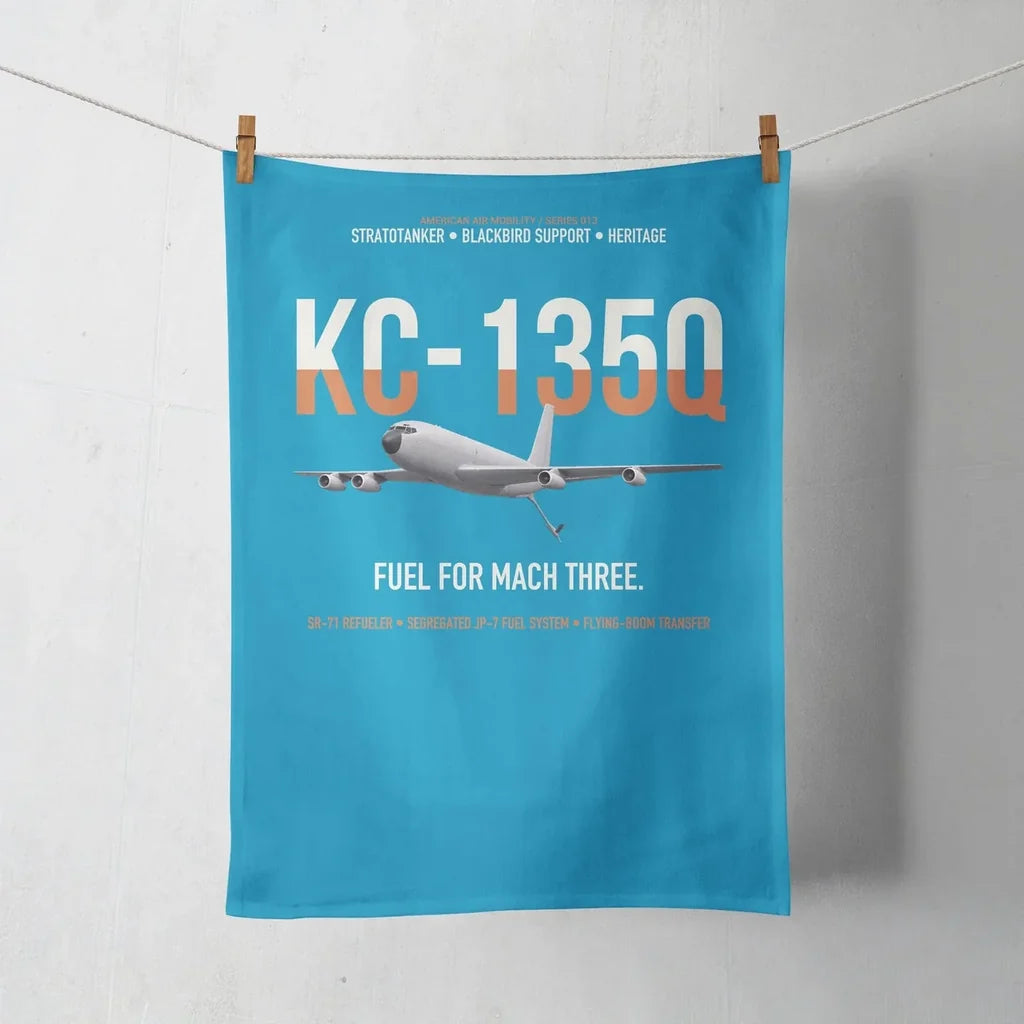 KC-135Q Blackbird Tanker design on turquoise towel
