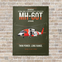 Thumbnail for Sikorsky MH-60T Jayhawk vertical canvas print - no frame - green army background