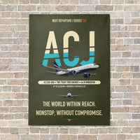 Thumbnail for Airbus ACJ330neo / exact ACJ330-800 vertical canvas print - no frame - green army background