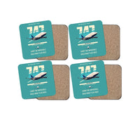 Thumbnail for Boeing 747-400 Dreamlifter design on turquoise 4 pieces set coaster