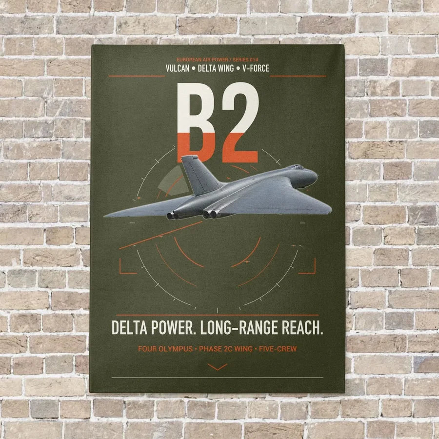 Avro Vulcan B2 vertical canvas print - no frame - green army background