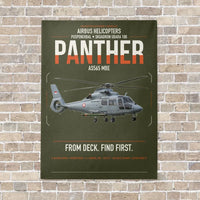 Thumbnail for Airbus Helicopters AS565 MBe Panther vertical canvas print - no frame - green army background