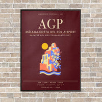 Thumbnail for Malaga-Costa del Sol Airport AGP - Canvas Framed - Dark Red