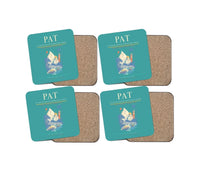 Thumbnail for Jay Prakash Narayan International Airport (PAT) design on turquoise 4 pieces set coaster