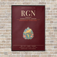 Thumbnail for Yangon International Airport RGN - Canvas Framed - Dark Red