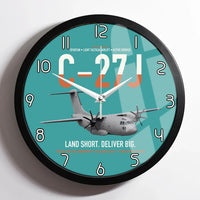 Thumbnail for C-27J Spartan design on turquoise framed wall clock