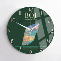 Thumbnail for Burgas Airport BOJ Wall-Clock No-Frame - Dark Green