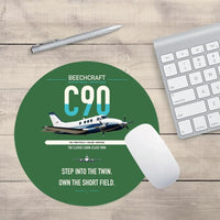 Thumbnail for Beechcraft King Air C90 design on green round mouse pad
