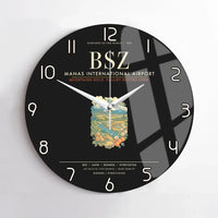 Thumbnail for Manas International Airport Bishkek BSZ Wall-Clock No-Frame - Black
