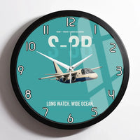 Thumbnail for S-3B Viking design on turquoise framed wall clock