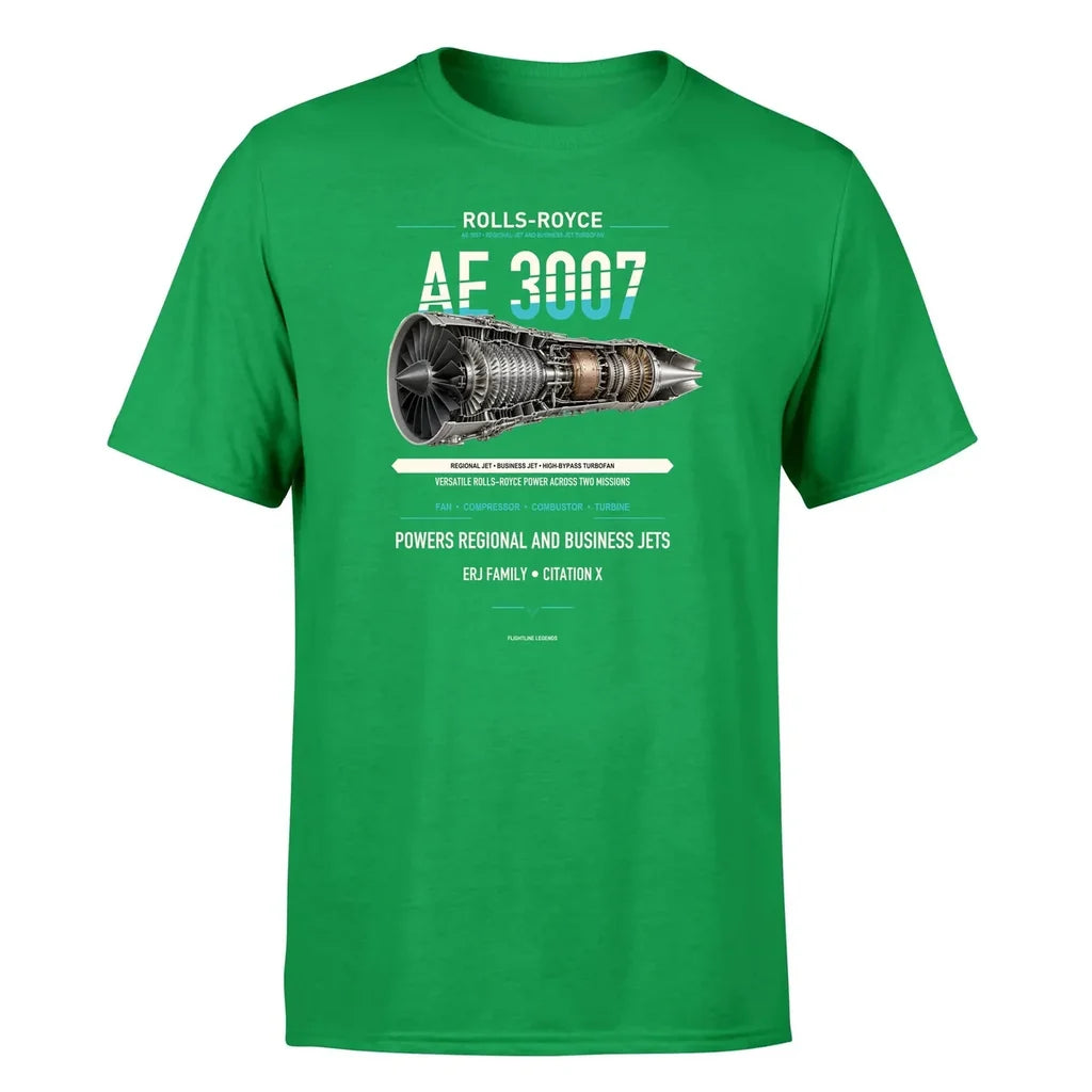AE 3007 design on green single side