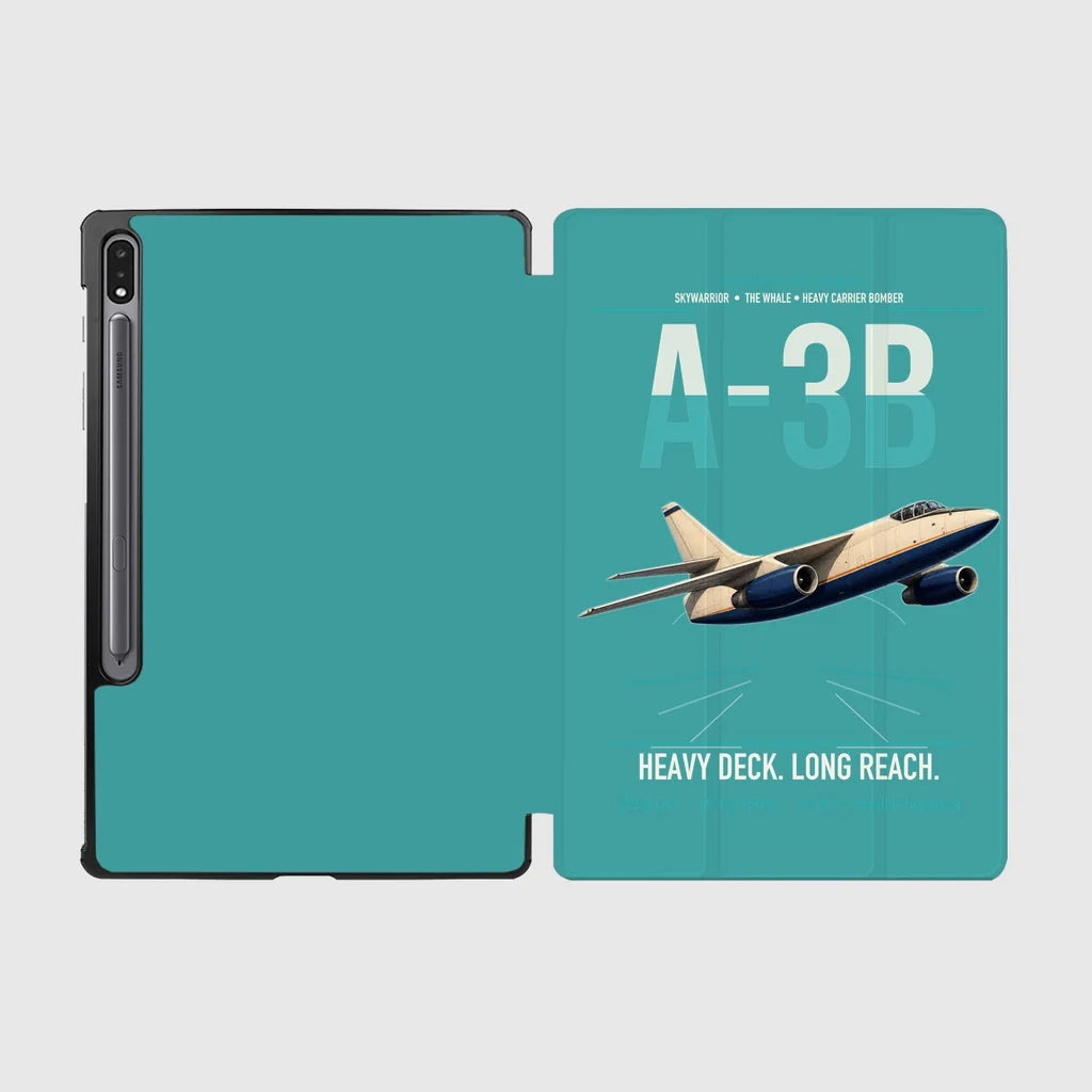 A-3B Skywarrior design on turquoise samsung tablet tablet case