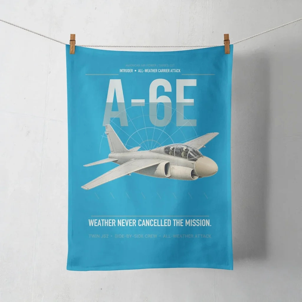A-6E Intruder design on turquoise towel
