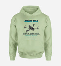 Thumbnail for Parrot ANAFI USA design on light green hoodie single side